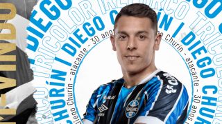 Grêmio anuncia oficialmente a contratação do centroavante Diego Churín