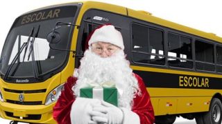 Papai Noel estará de ônibus visitando os alunos de Chuvisca