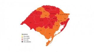 Agora 10 regiões gaúchas estão com bandeira laranja no mapa do distanciamento controlado e 11 com bandeira vermelha