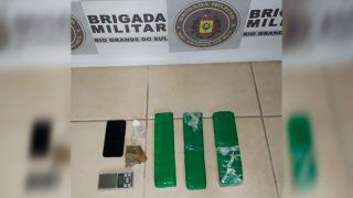 Brigada Militar prendeu homem com três “tijolos” de maconha em Camaquã