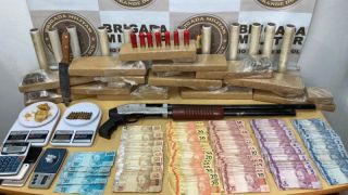  Brigada Militar de Guaíba apreende 13 kg de maconha e arma de fogo