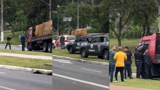 Caminhoneiro atropelou motoqueiro, furou cerco policial e trocou tiros com a polícia
