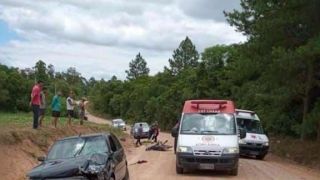 Colisão entre carro e moto ocorreu na Laurentino em Dom Feliciano