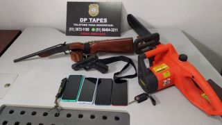 Polícia prende indivíduo por receptação e posse ilegal de arma de fogo em Tapes