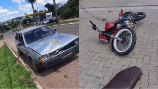 Colisão entre carro e moto na Avenida Carlos Barbosa em Dom Feliciano