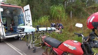 Acidente de moto na ERS-350, perto da Ponte do Sutil