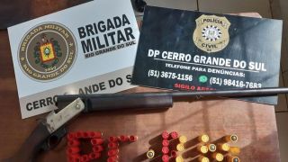 Homem preso por posse ilegal de arma de fogo em Cerro Grande do Sul