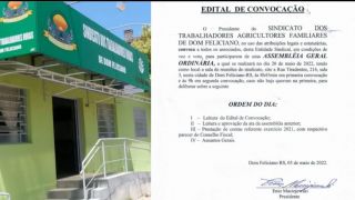 Sindicato dos Trabalhadores Rurais convida para Assembleia Geral Ordinária