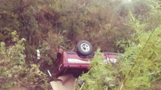 Motorista perde o controle da Camionete e cai nas margens da RS-350