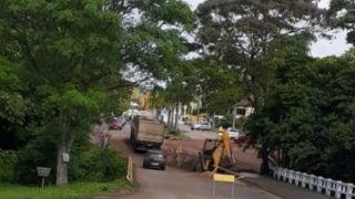 Entrada da cidade está interditada para obras novamente