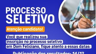 Resultado do processo seletivo da área da Educação serão publicados nesta quarta-feira (14/12)