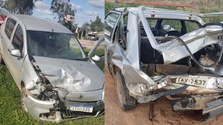 Acidente na ERS-350 envolvendo dois carros próximo ao pórtico de Chuvisca