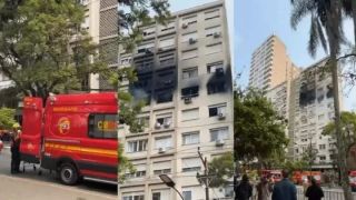 Edifício pega fogo no Centro Histórico de Porto Alegre