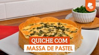 Quiche com massa de pastel