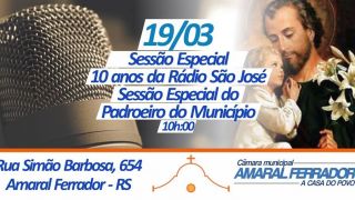 Câmara de Amaral Ferrador promove Sessão Especial pelo aniversário da Rádio São José do Patrocínio