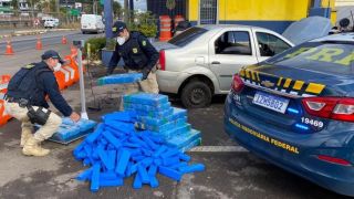 Polícia apreende mais de 300 quilos de maconha dentro de carro na ERS 122, em Farroupilha